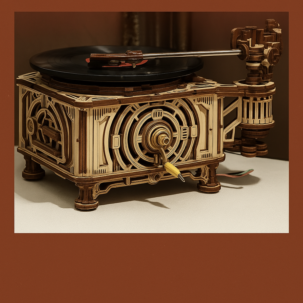 Spin Nostalgia – Wooden Gramophone Record Player Kit by EverProsper Trust