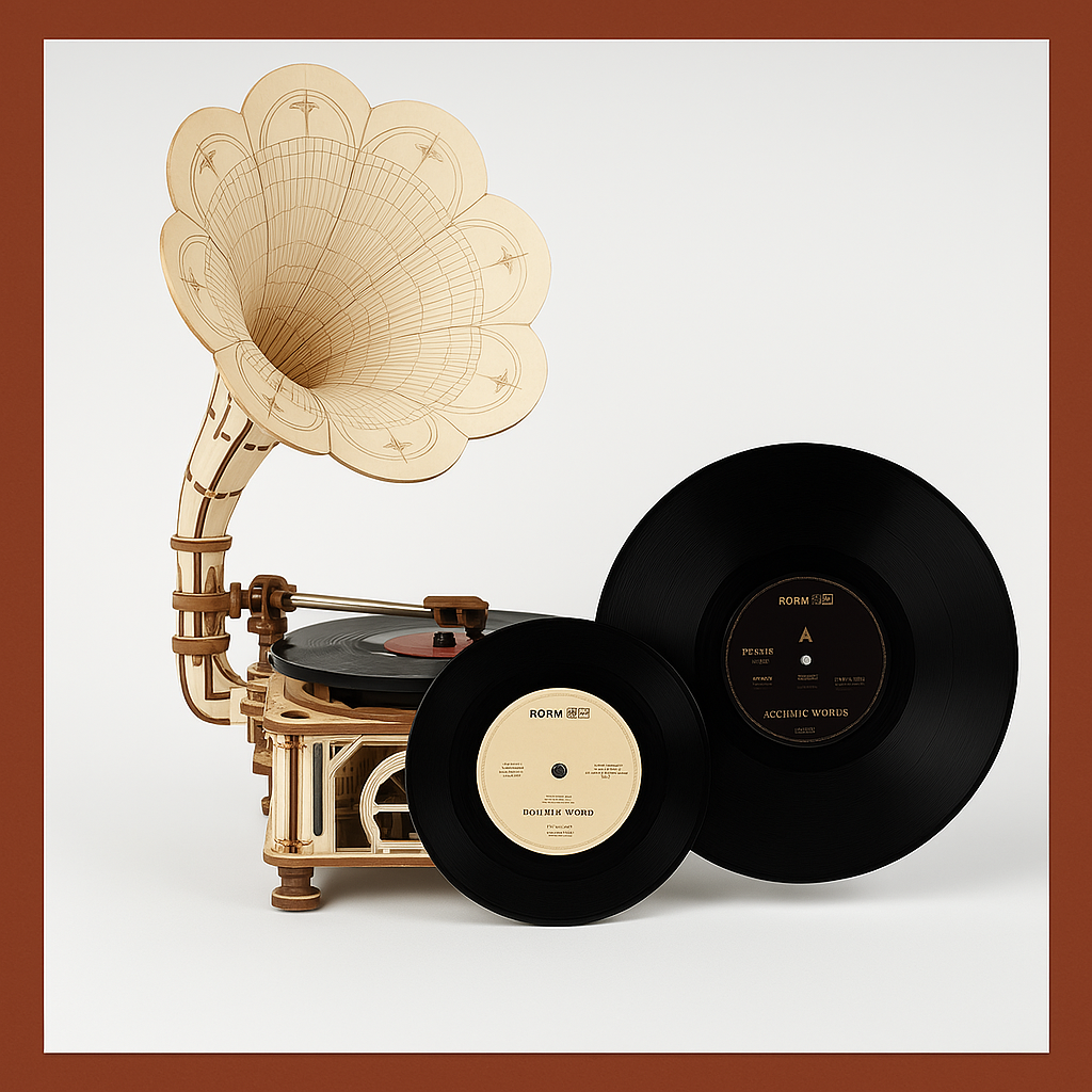 Spin Nostalgia – Wooden Gramophone Record Player Kit by EverProsper Trust