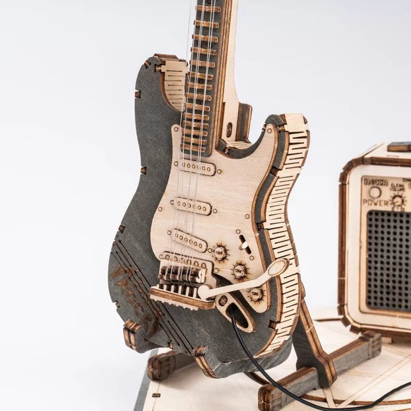 Shred in Style – Mini Wooden Electric Guitar Puzzle by EverProsper Trust
