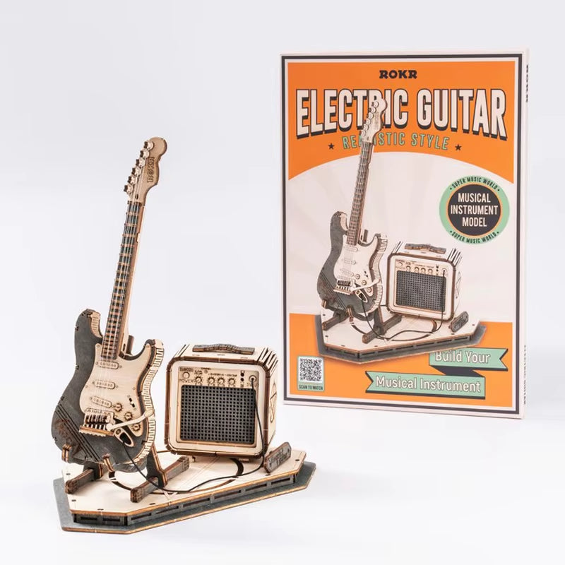 Shred in Style – Mini Wooden Electric Guitar Puzzle by EverProsper Trust