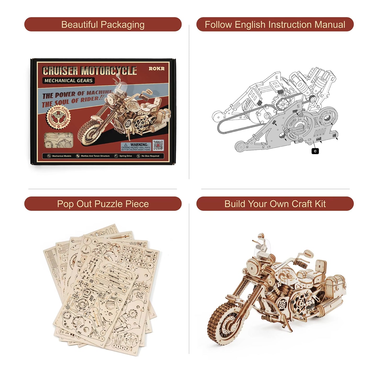 Ride the Craft – Cruiser Motorcycle Puzzle Kit by EverProsper Trust