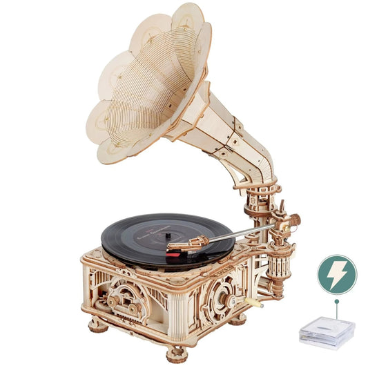 Spin Nostalgia – Wooden Gramophone Record Player Kit by EverProsper Trust