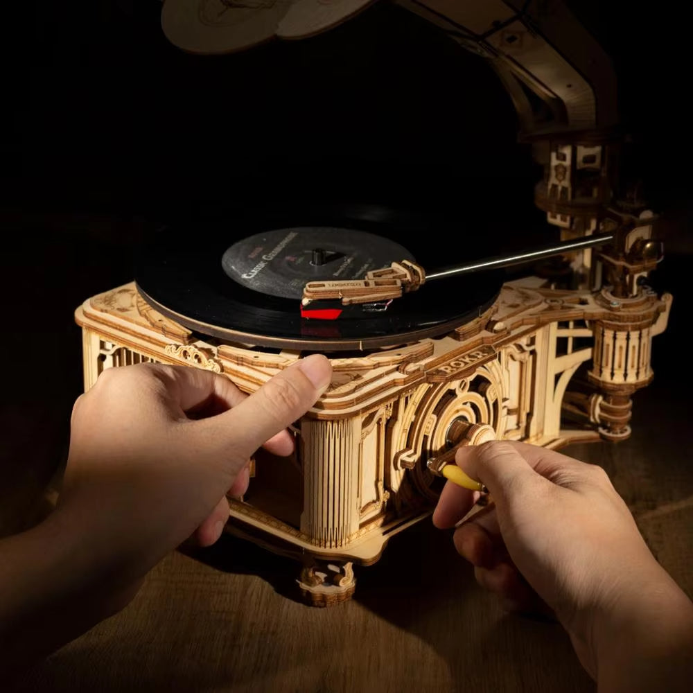 Spin Nostalgia – Wooden Gramophone Record Player Kit by EverProsper Trust