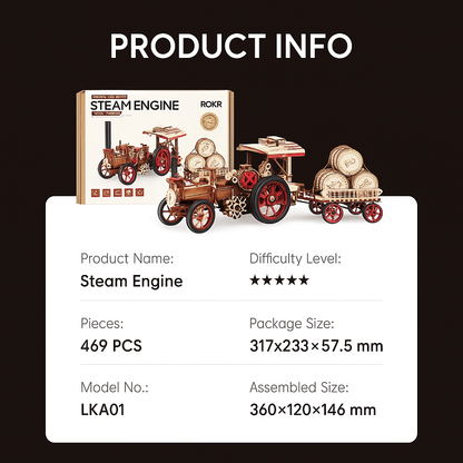 469 Pieces. 3 Gears. 1 Legendary Build. – Motorized Steam Tractor Puzzle by EverProsper Trust